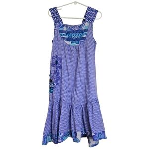 Naartjie Kids Purple & Blue Floral Summer Dress Sz 7 Girls